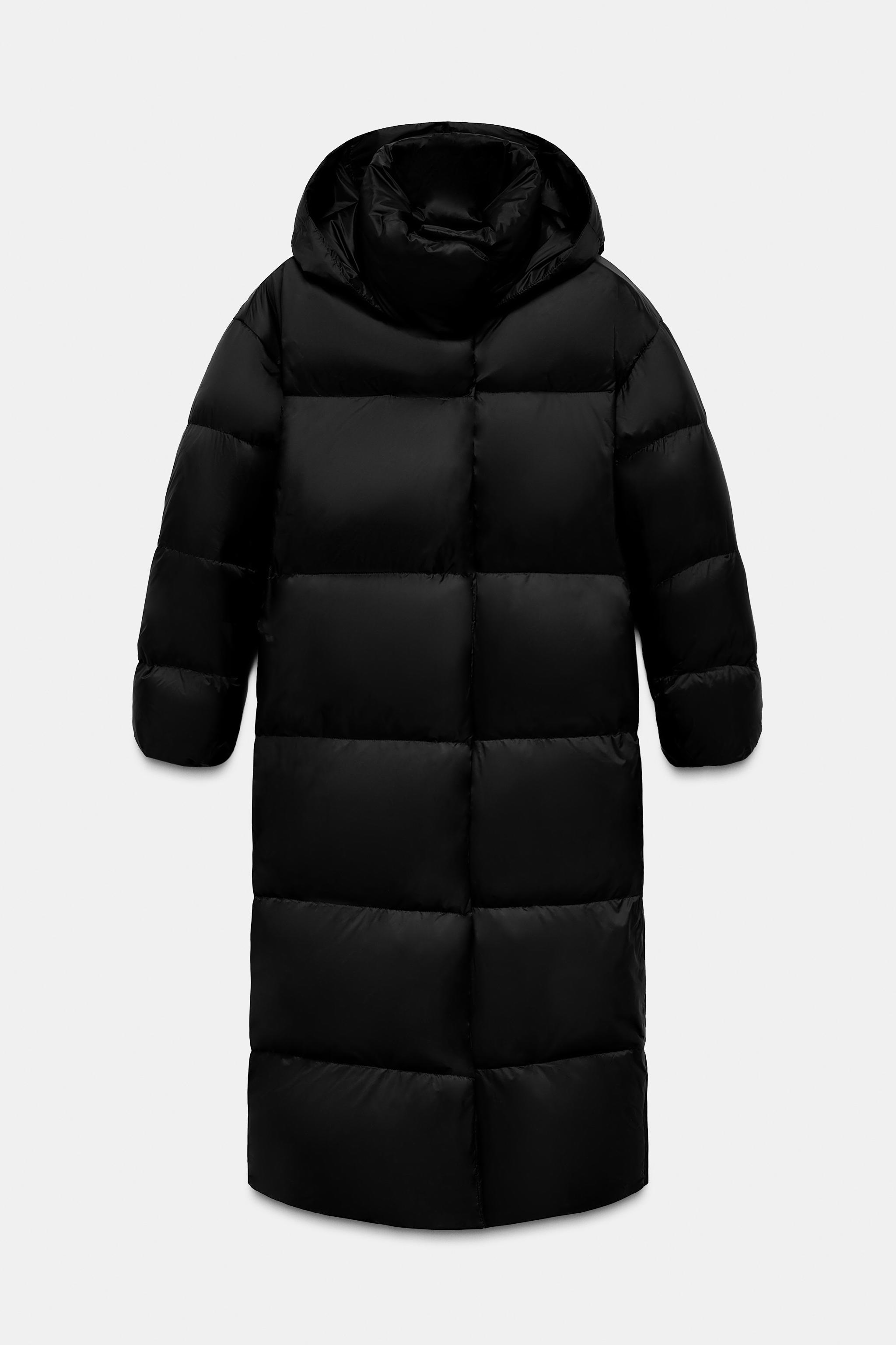 LONG FEATHER DOWN JACKET HOODIE GLOVES WATER REPELLENT